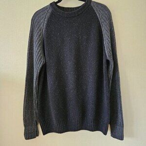 Boston Traders Sweater Mens L Black Flecked Wool Blend Cottage Casual Vintage